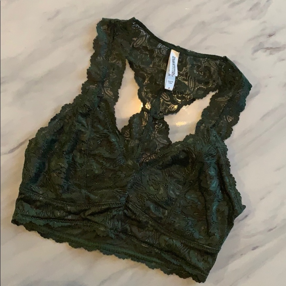 Green Lace Racerback Bralette